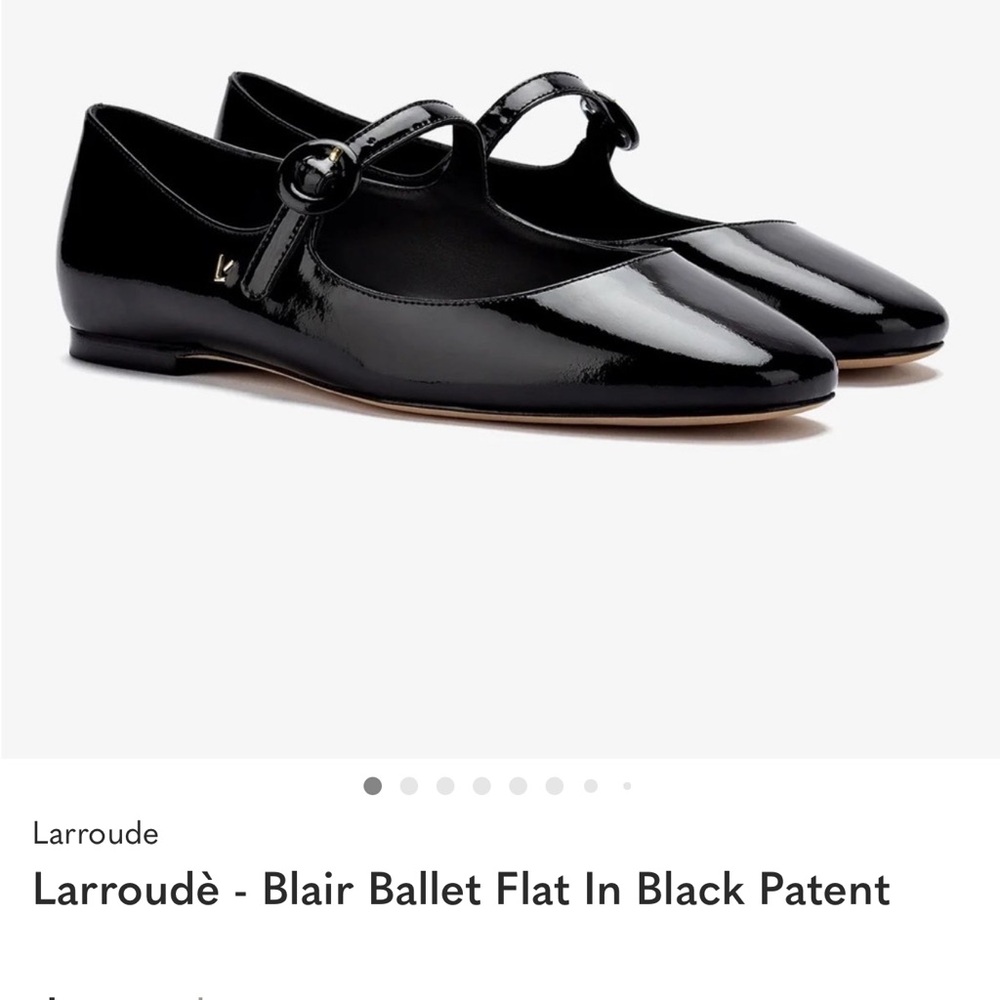 Larroudè Patent Mary Jane Ballet Flat — Black